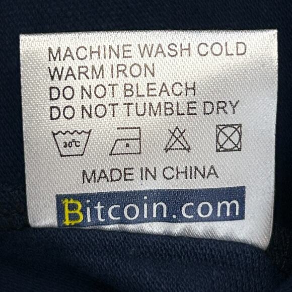 Bitcoin Polo T Shirt Mens L Large Blue Cryptocurrency BTC Officially Licensed - Picture 8 of 9